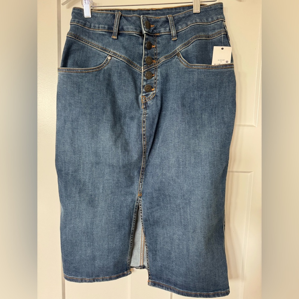 NWT Ophelia Roe Mid Calf Denim Skirt